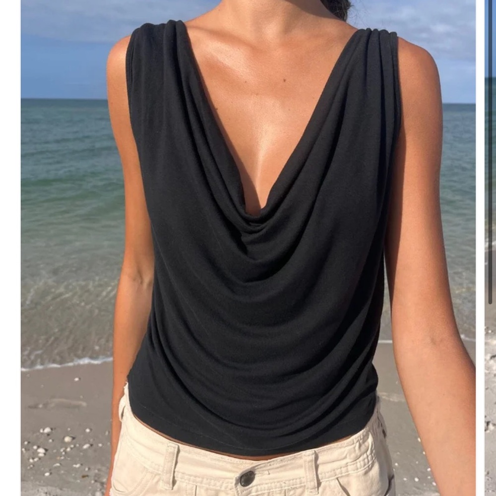 Black Draped Brandy Melville Victoria Top